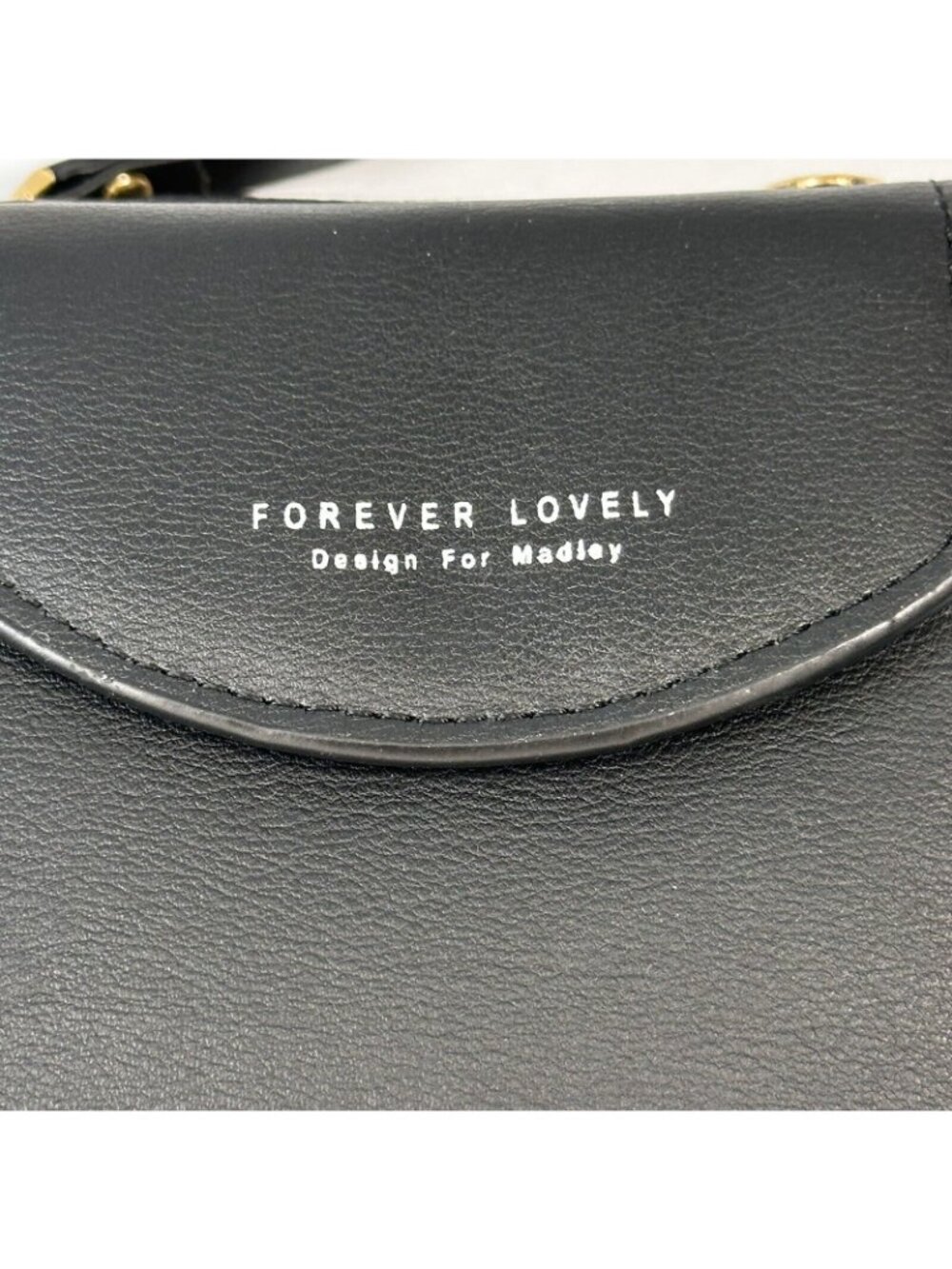 Forever Lovely Black Crossbody Wallet With Gold Zipper & Adjustable Strap NIP - Picture 2 of 9